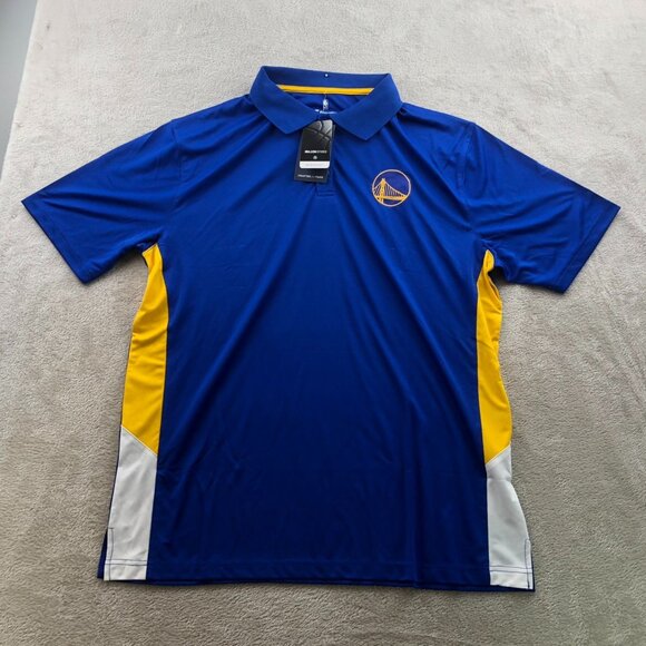 NWT Golden State Warriors Fanatics Men Polo Shirt Size XL Basketball Jersey Blue - Picture 10 of 11